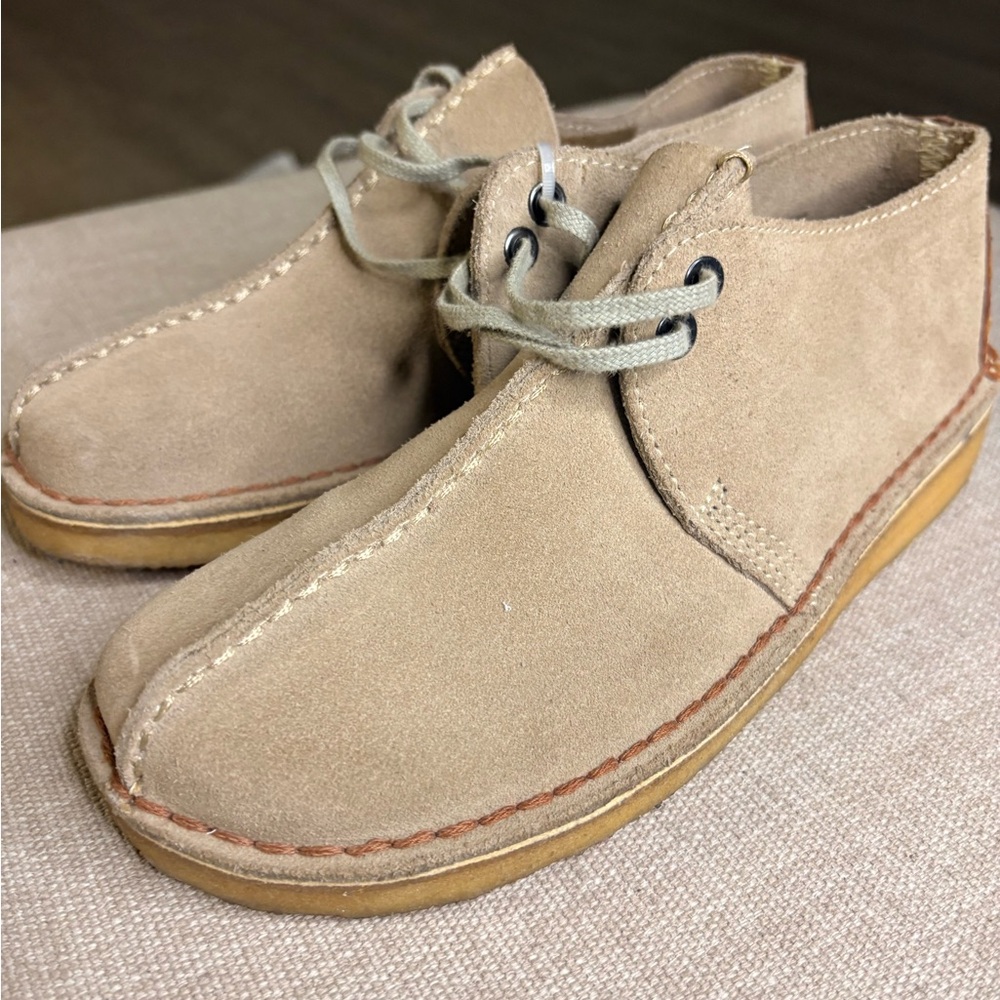 Clarks Beige Suede Chukka Boots